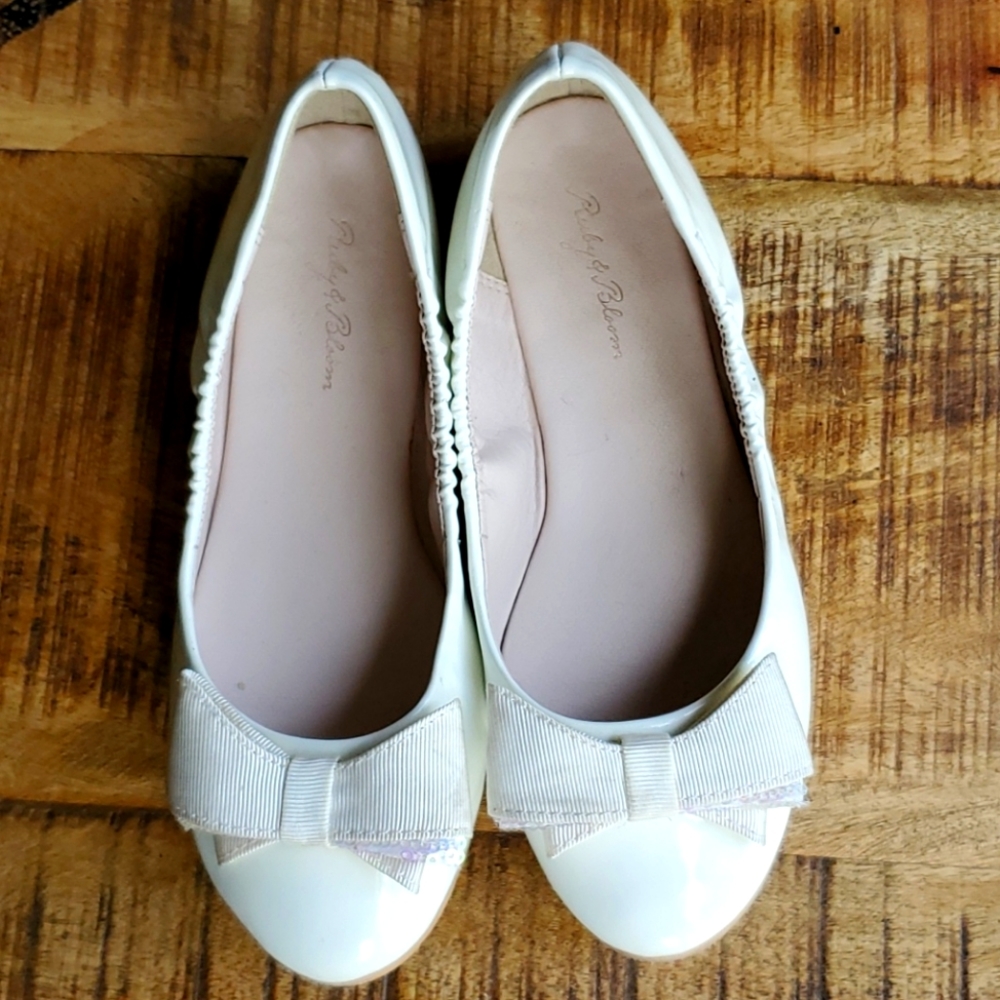Girls' Ruby & Bloom Flats with Bow Size 1M